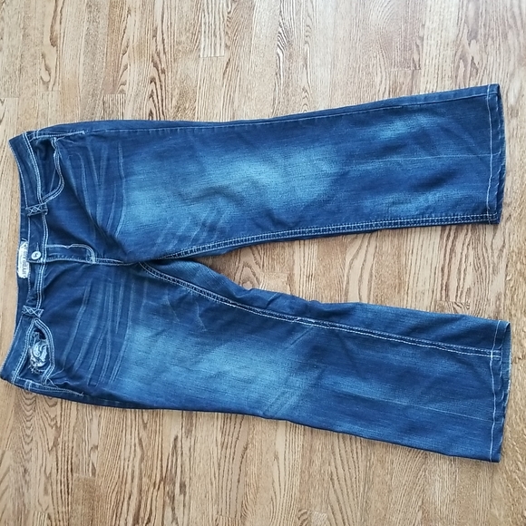 (24) Hydraulic Denim Bailey Distressed Embellished Cotton Blend Jeans Western - Picture 6 of 11